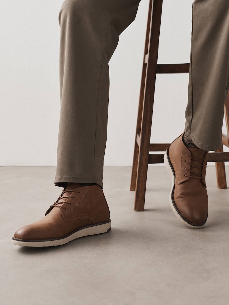Tan Brown Wedge Boots - Image 2 of 7