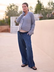 Seraphine Grey Premium Maternity & Nursing Cropped Knit Cardigan - Image 1 of 1