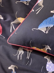 Navy Whippet Dog Reversible Duvet Cover and Pillowcase Set - Image 3 of 4
