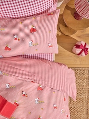 Red Peanuts Snoopy Christmas Duvet Cover and Pillowcase Set - Image 5 of 6