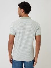 Threadbare Green Stripe Trophy Neck Polo Shirt - Image 2 of 4