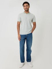 Threadbare Green Stripe Trophy Neck Polo Shirt - Image 3 of 4