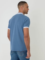 Threadbare White Pique Tipping Collar Quarter Zip Polo Shirts 3 Pack - Image 3 of 5