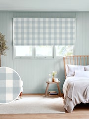 Sophie Allport Pale Blue Gingham Made to Roman Measure - Image 1 of 6