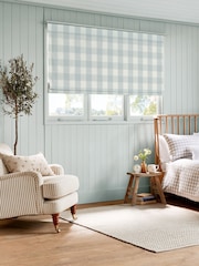 Sophie Allport Pale Blue Gingham Made to Roman Measure - Image 5 of 6