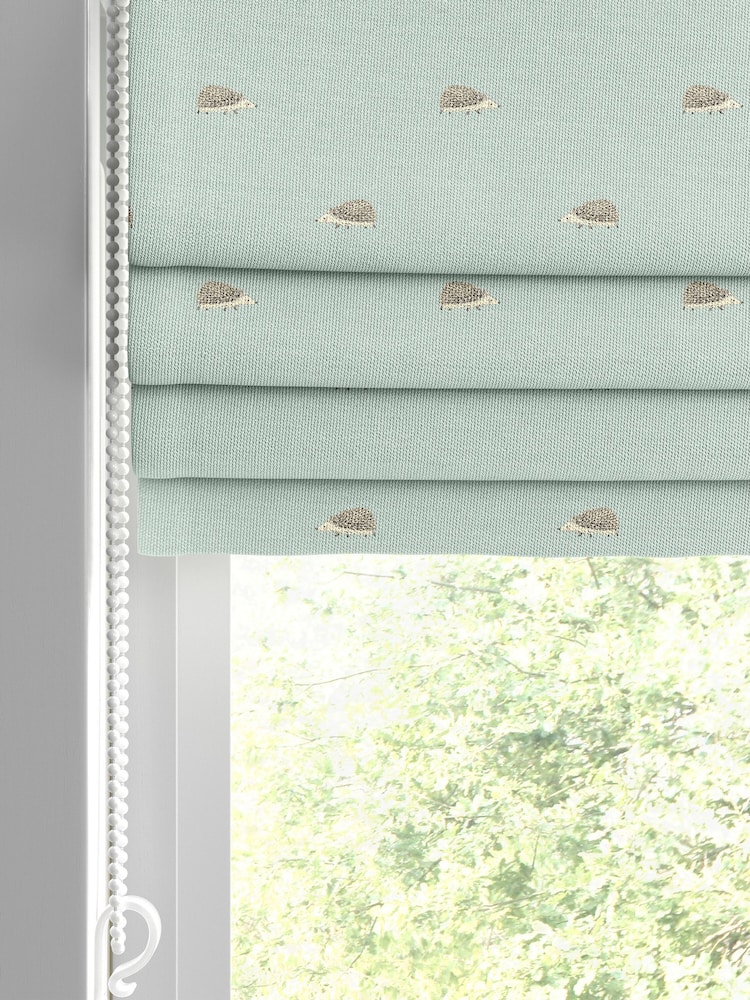Sophie Allport Pale Green Hedgehogs Made to Roman Measure Curtains - Image 2 of 6 Sophie Allport Pale Green Hedgehogs Made to Roman Measure Curtains - Image 2 of 6