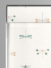 Sophie Allport White Stripe Water Colour Dragonfly Made to Roman Measure Curtains - Image 4 of 6