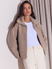 Lipsy Oatmeal Print Zip Up Fleece - Image 3 of 5