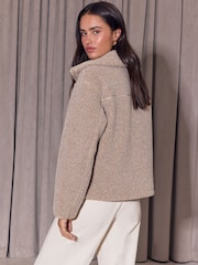 Lipsy Oatmeal Print Zip Up Fleece - Image 4 of 5