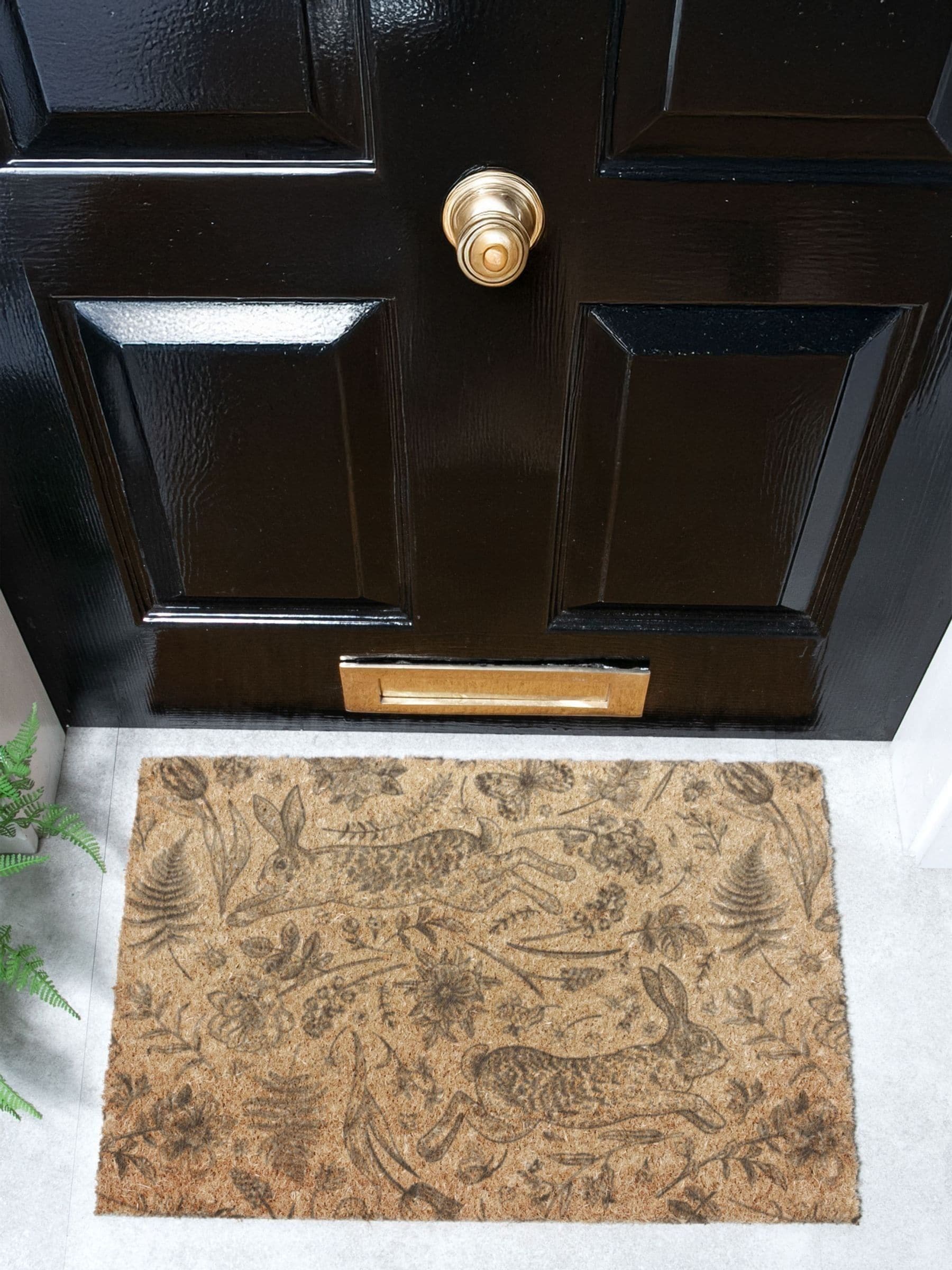 Artsy Mats Brown Hare Print Doormat