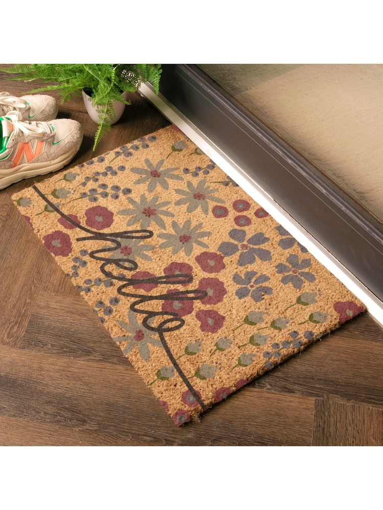 Artsy Mats Hello Scribbly Floral Doormat - Imaginea 1 din 12