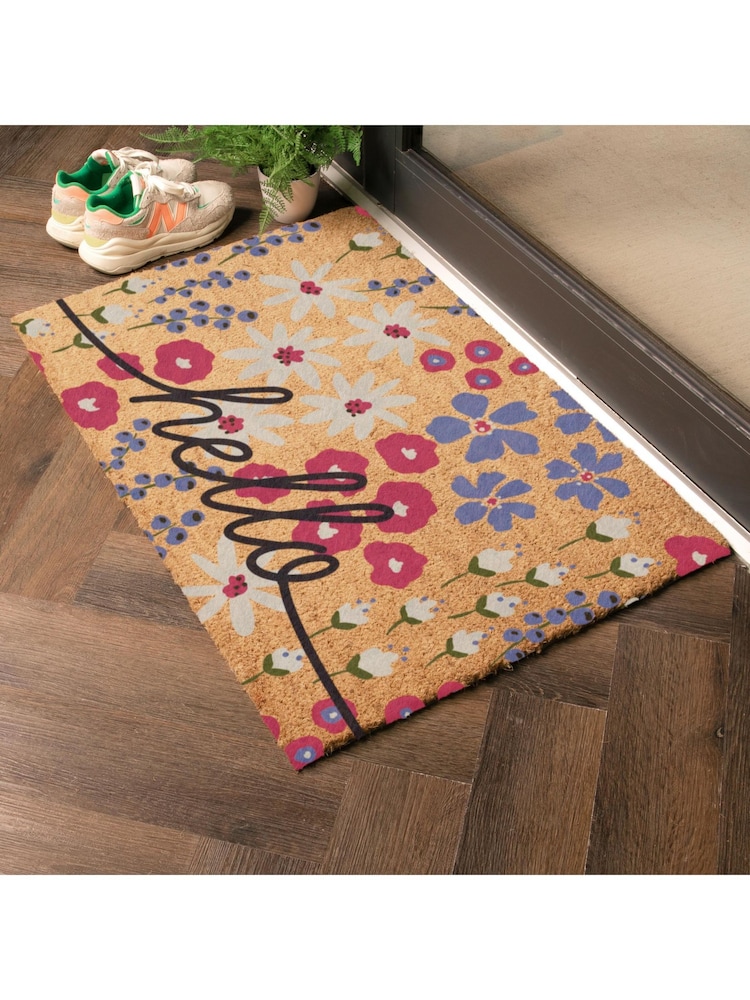 Artsy Mats Hello Scribbly Floral Doormat - Imaginea 1 din 10