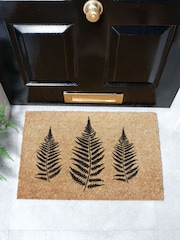 Artsy Mats Natural Black Fern Leaf Doormat - Image 1 of 13