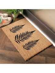 Artsy Mats Natural Black Fern Leaf Doormat - Image 13 of 13