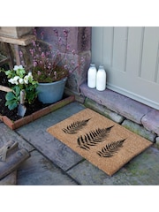 Artsy Mats Natural Black Fern Leaf Doormat - Image 2 of 13