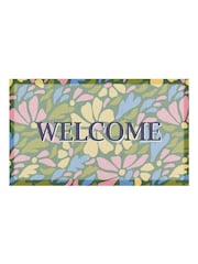 Artsy Mats Multi Welcome Pastel Flowers Doormat - Image 2 of 2