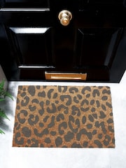 Artsy Mats Grey Leopard Print Doormat - Image 1 of 12