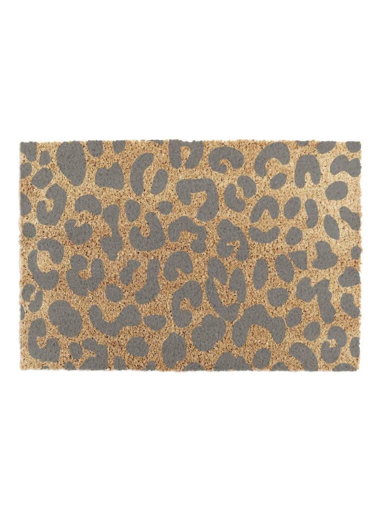 Artsy Mats Grey Leopard Print Doormat - Image 12 of 12