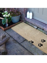 Artsy Mats Natural  Black Paw Prints Patio Doormat - Image 3 of 7