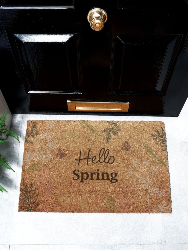 Artsy Mats Brown Hello Spring Doormat - Image 1 of 12