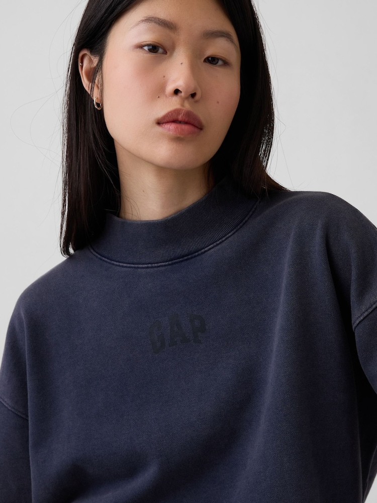 Gap Black Heavyweight French Terry Oversized Mock Neck Sweatshirt - Image 4 of 4 Gap Black Heavyweight French Terry Oversized Mock Neck Sweatshirt - Image 4 of 4
