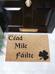 Artsy Mats Natural Black Cead Mile Failte Doormat - Image 1 of 13