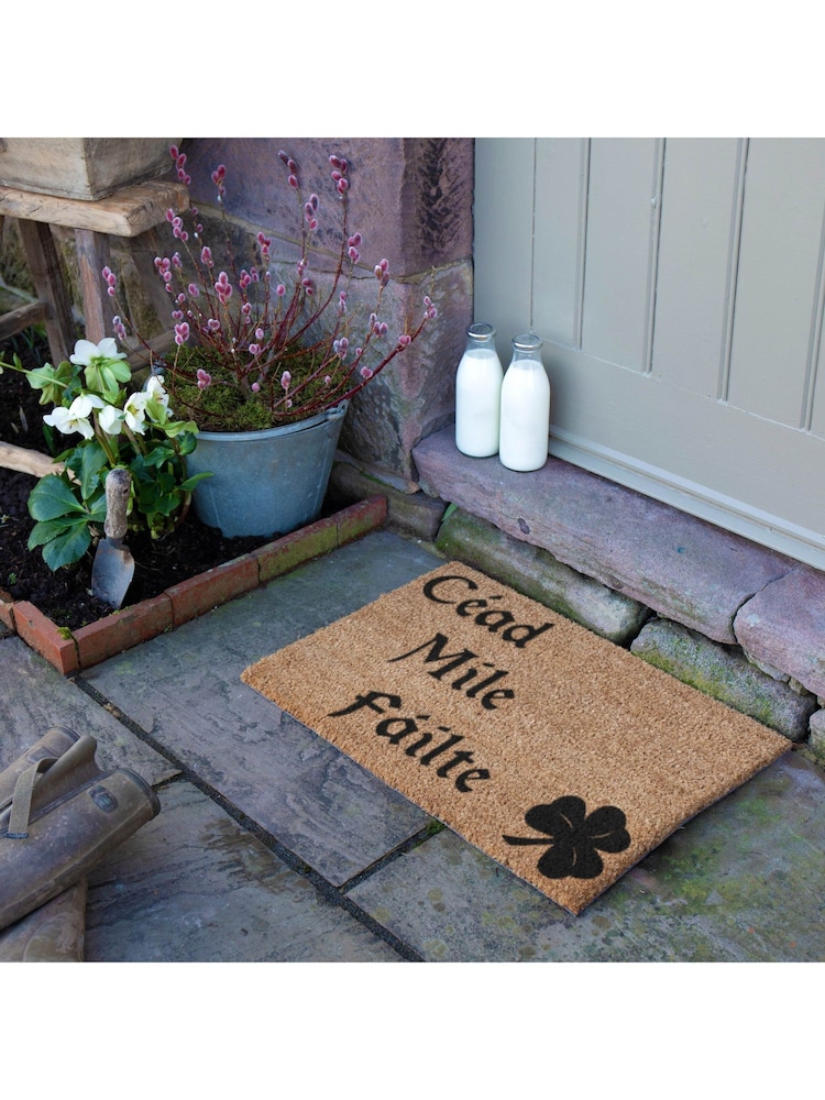 Artsy Mats Natural Black Cead Mile Failte Doormat - Image 2 of 13 Artsy Mats Natural Black Cead Mile Failte Doormat - Image 2 of 13