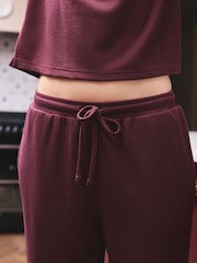 Vermelho Borgonha - Pijama Henley de manga comprida em tecido waffle aconchegante - Imagem 6 de 9