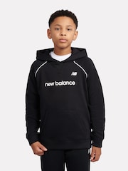 New Balance Black Linear Team Graphic French Terry Hoodie - Image 1 of 8