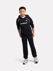 New Balance Black Linear Team Graphic French Terry Hoodie - Image 3 of 8