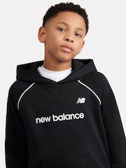 New Balance Black Linear Team Graphic French Terry Hoodie - Image 4 of 8