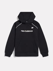 New Balance Black Linear Team Graphic French Terry Hoodie - Image 6 of 8
