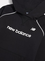 New Balance Black Linear Team Graphic French Terry Hoodie - Image 8 of 8