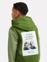 New Balance Green 574 Shoe Graphic French Terry Hoodie - Image 5 of 6