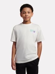 New Balance White Athletics Relaxed Premium Graphic T-Shirt - Image 1 of 10