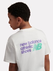 New Balance White Athletics Relaxed Premium Graphic T-Shirt - Image 4 of 10