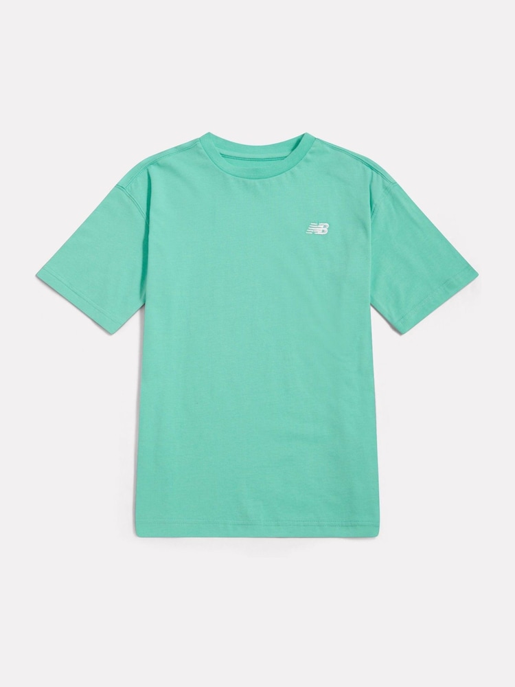 New Balance Green Jersey Small Logo Cotton T-Shirt - Image 1 of 3