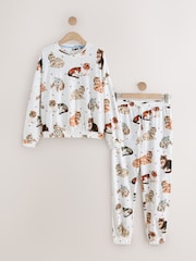 Cream Cats Long Sleeve Pyjamas - Image 1 of 3