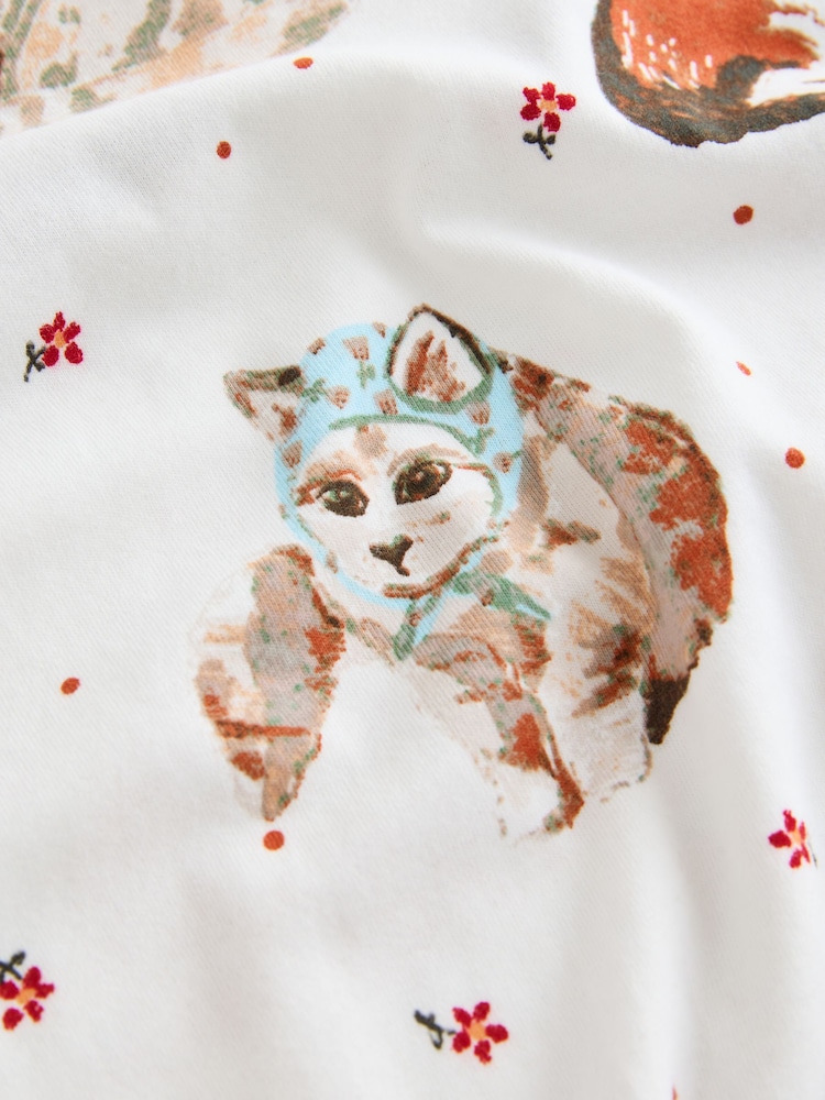 Cream Cats Long Sleeve Pyjamas - Image 2 of 3