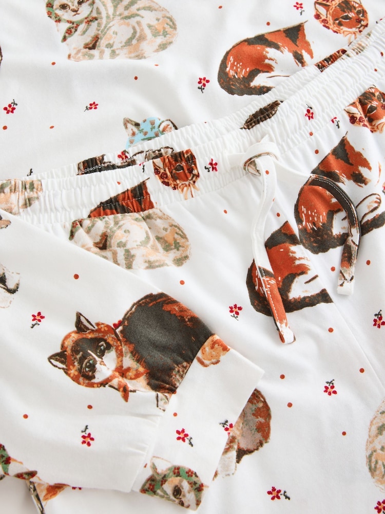 Cream Cats Long Sleeve Pyjamas - Image 3 of 3