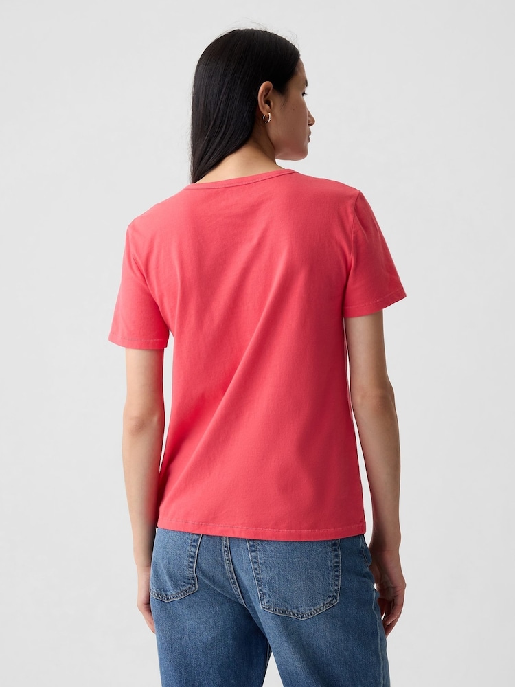 Gap Pink Cotton Short Sleeve Vintage Crew Neck T-Shirt - Image 2 of 4