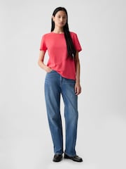 Gap Pink Cotton Short Sleeve Vintage Crew Neck T-Shirt - Image 3 of 4