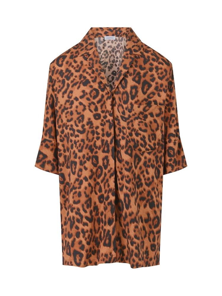 Chantelle Explore short sleeve beachwear shirt, Leopard print - Image 5 of 5