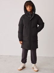 Belstaff Black Longline Padded Coat - Image 2 of 7