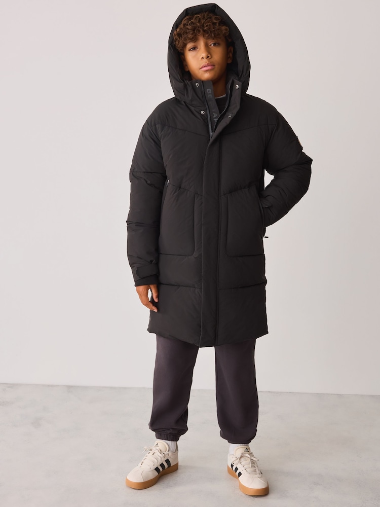 Belstaff Black Longline Padded Coat - Image 2 of 7