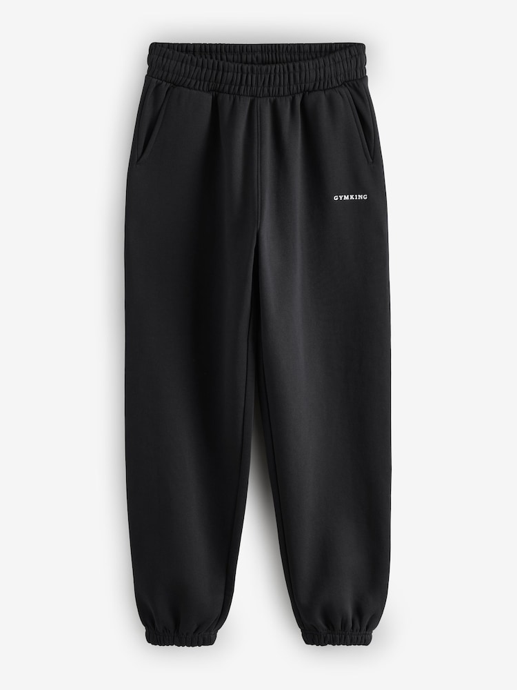 Gym King Black Boyfriend Fleece Joggers - Image 1 of 1