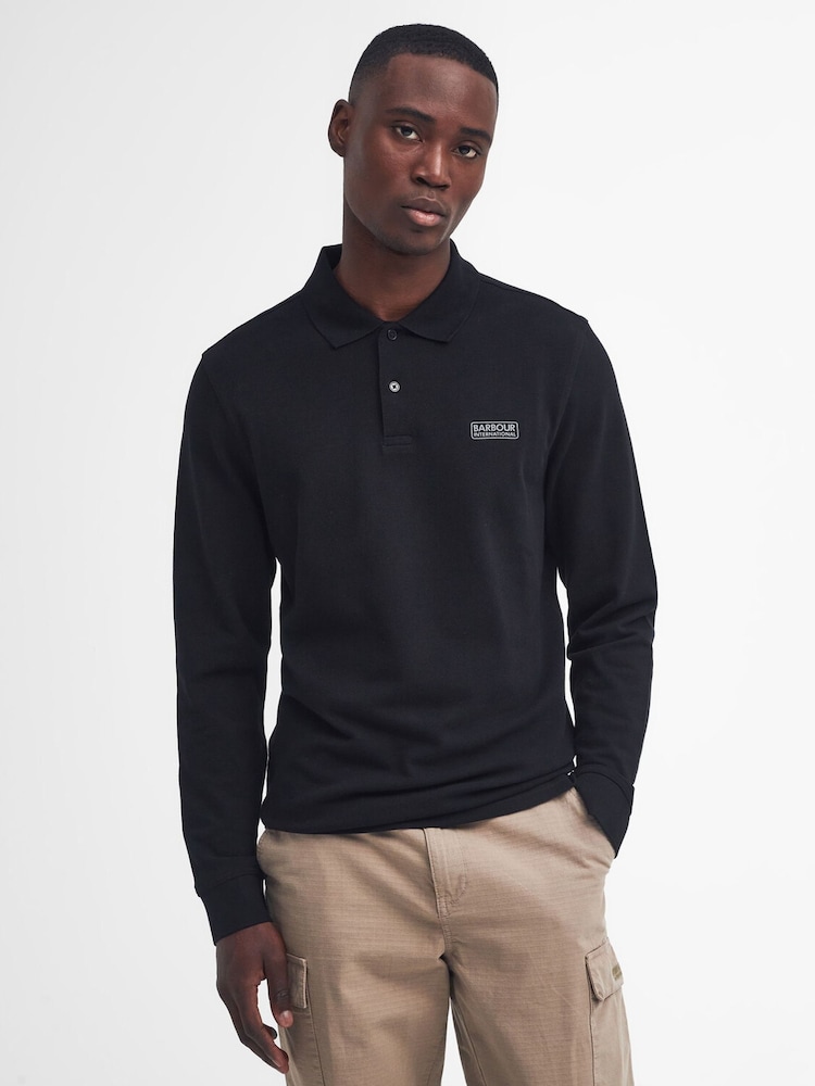 Barbour International Black Long Sleeve Polo Shirt - Image 1 of 7