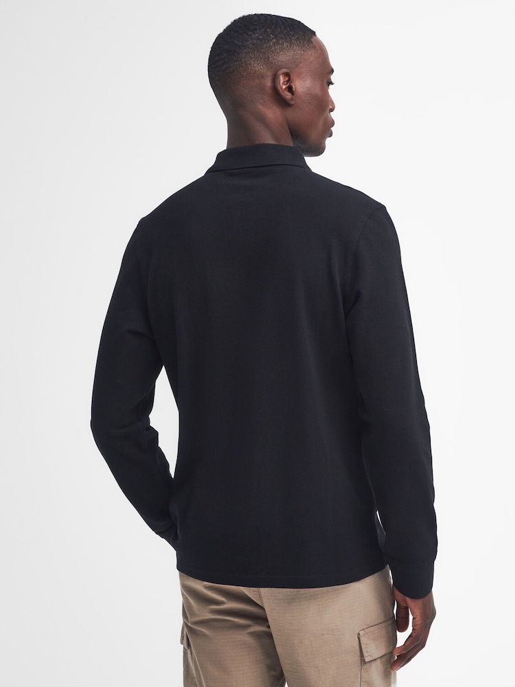 Barbour International Black Long Sleeve Polo Shirt - Image 2 of 7
