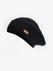 Barbour® Black Beldon Beret Hat - Image 1 of 3