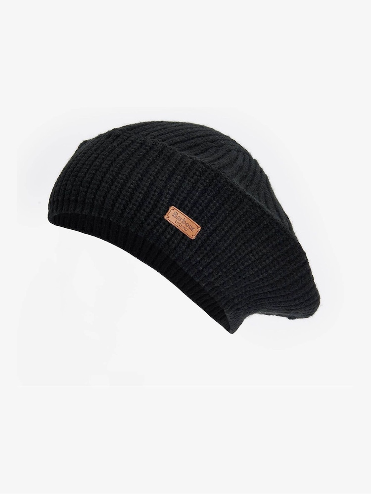 Barbour® Black Beldon Beret Hat - Image 1 of 3 Barbour® Black Beldon Beret Hat - Image 1 of 3